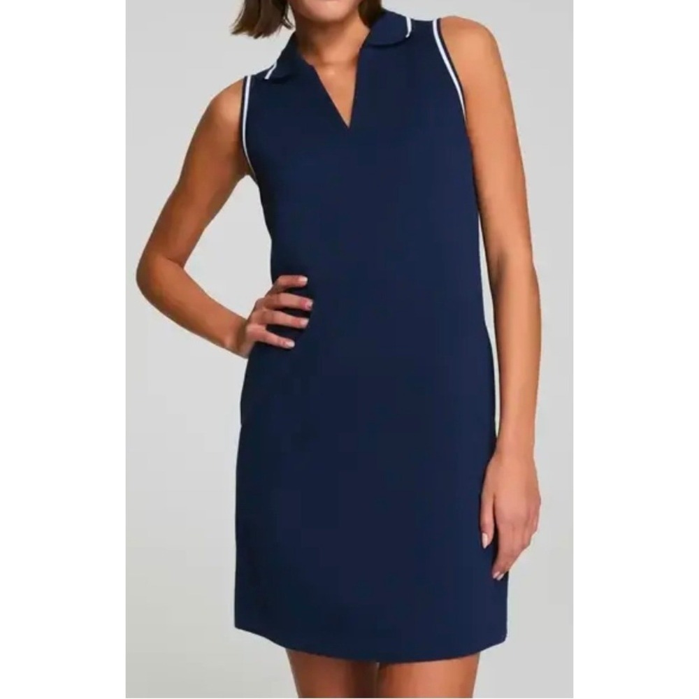 Spanx AirEssentials Pique Polo Tank Dress Tennis Golf Sporty Pockets Stretch M